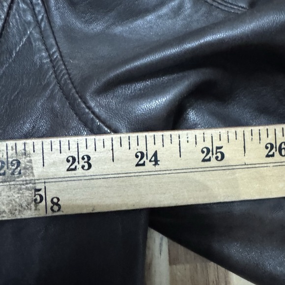 Vintage Chaps Leather Jacket Mens‎ L Brown Full Zip Lined Bomber Faded Casual - Picture 4 of 6